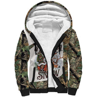Santa Deer Hunting Christmas Sherpa Hoodie Hunting Camouflage Patterns - Wonder Print Shop