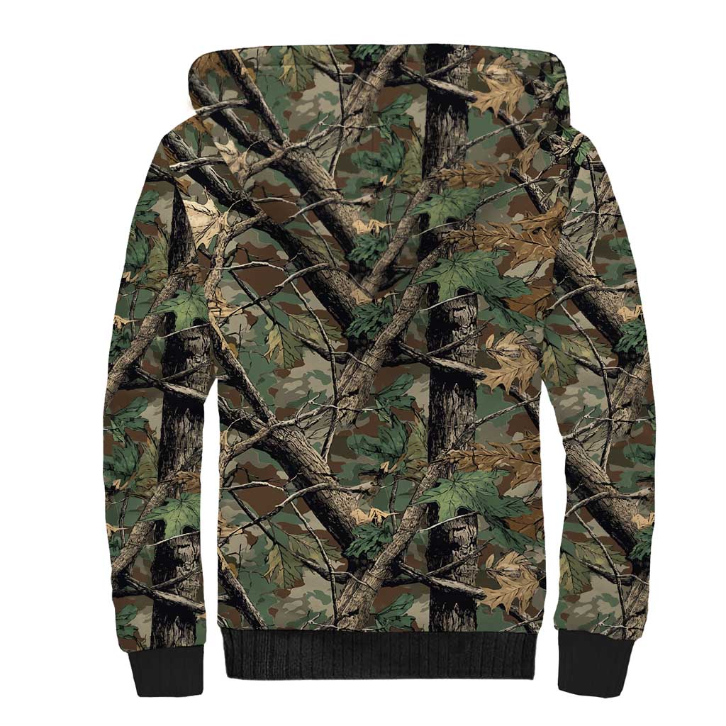 Santa Deer Hunting Christmas Sherpa Hoodie Hunting Camouflage Patterns - Wonder Print Shop