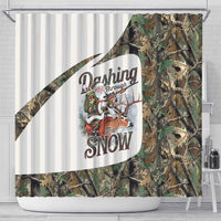 Santa Deer Hunting Christmas Shower Curtain Hunting Camouflage Patterns - Wonder Print Shop