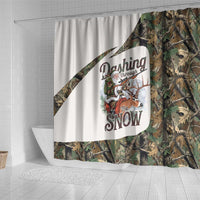 Santa Deer Hunting Christmas Shower Curtain Hunting Camouflage Patterns - Wonder Print Shop