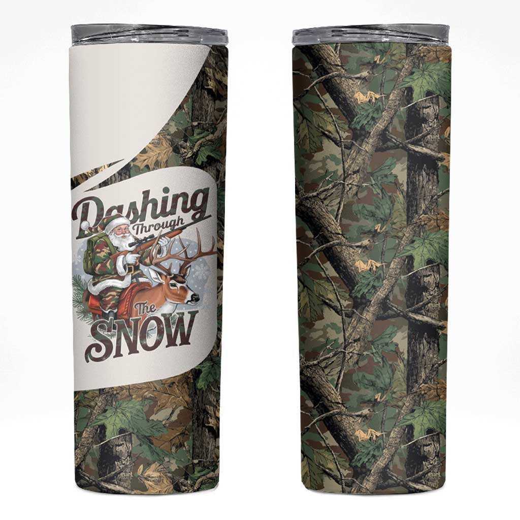 Santa Deer Hunting Christmas Skinny Tumbler Hunting Camouflage Patterns - Wonder Print Shop