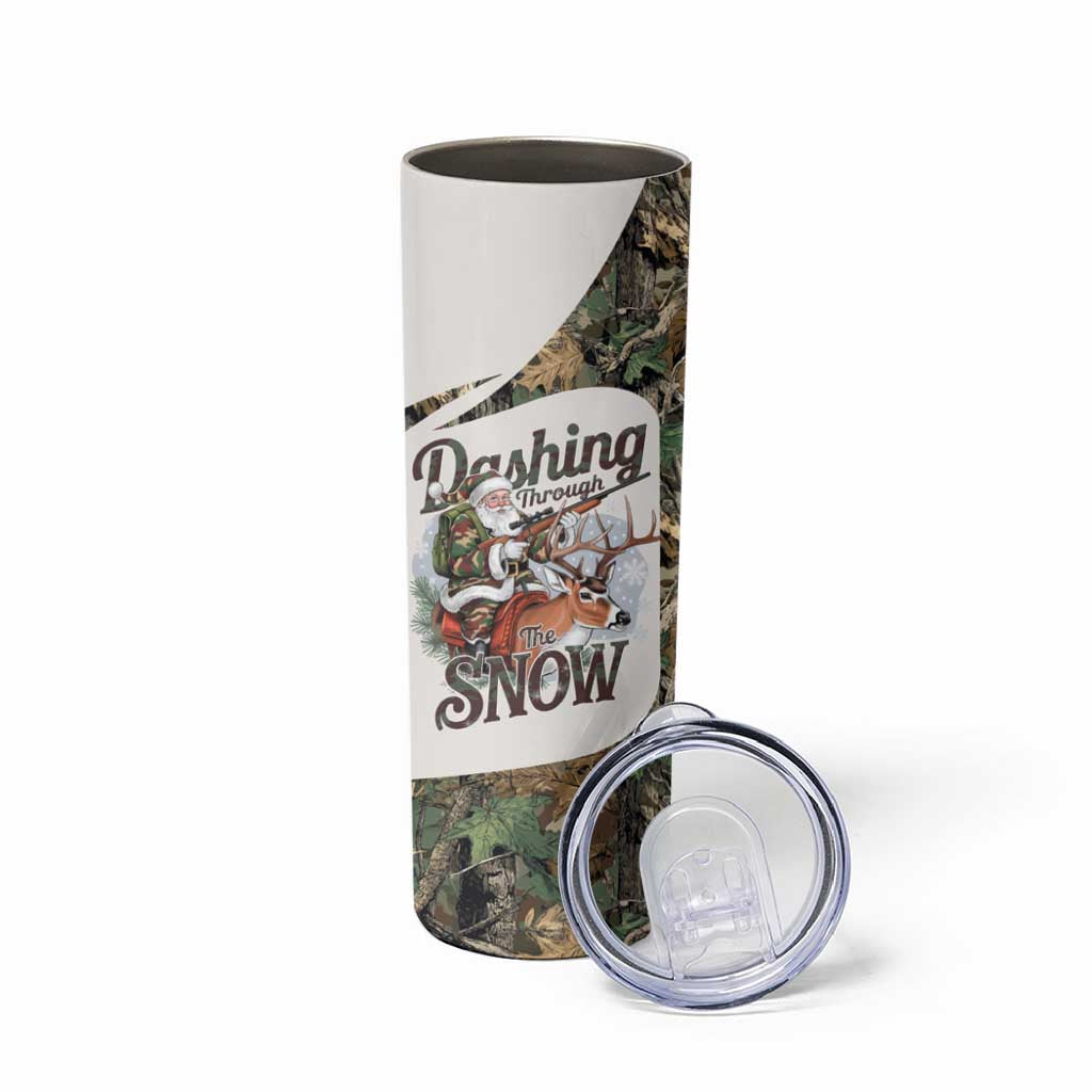 Santa Deer Hunting Christmas Skinny Tumbler Hunting Camouflage Patterns - Wonder Print Shop