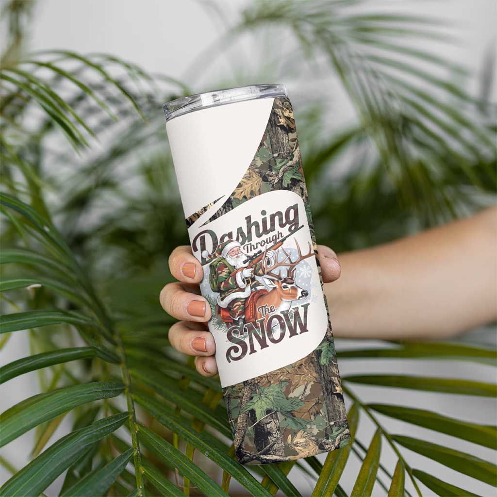 Santa Deer Hunting Christmas Skinny Tumbler Hunting Camouflage Patterns - Wonder Print Shop