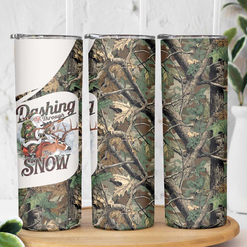 Santa Deer Hunting Christmas Skinny Tumbler Hunting Camouflage Patterns - Wonder Print Shop