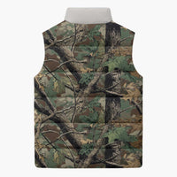 Santa Deer Hunting Christmas Sleeveless Puffer Jacket Hunting Camouflage Patterns - Wonder Print Shop