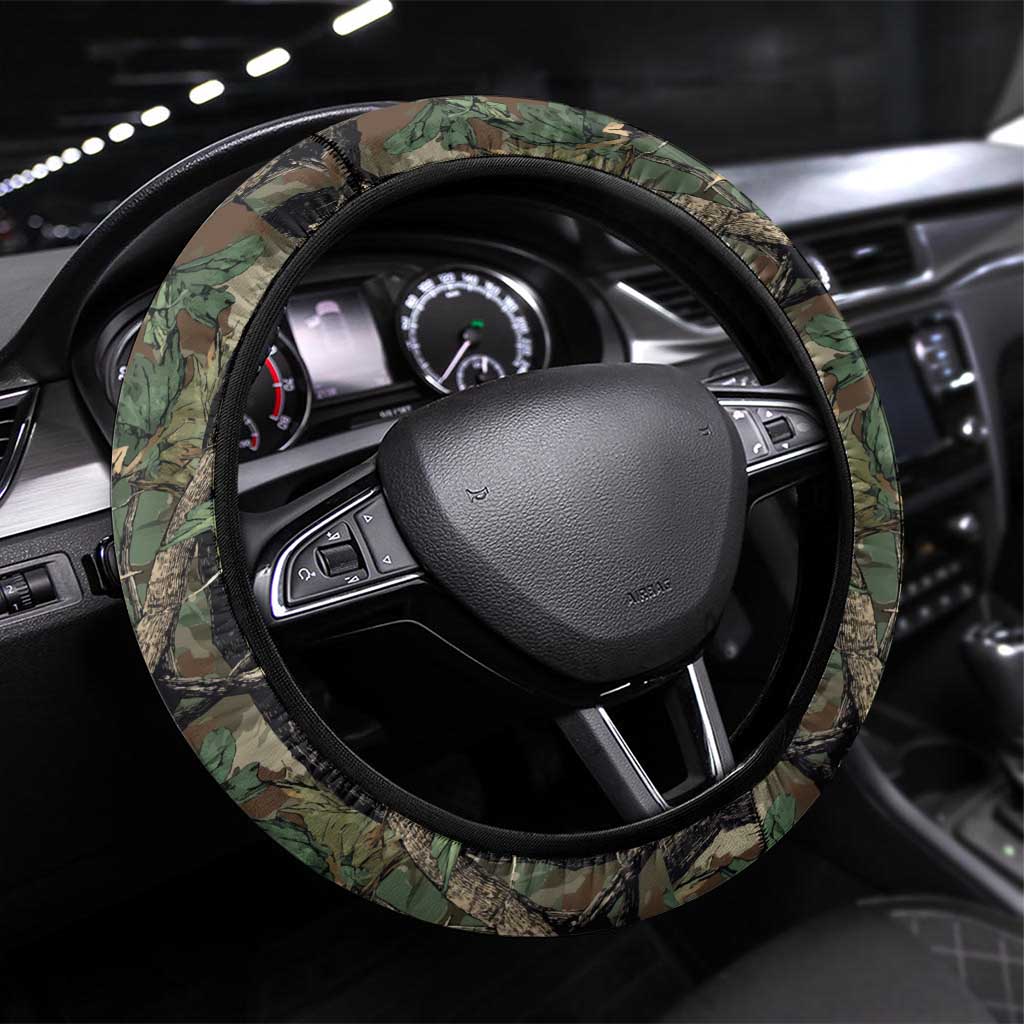 Santa Deer Hunting Christmas Steering Wheel Cover Hunting Camouflage Patterns - Wonder Print Shop