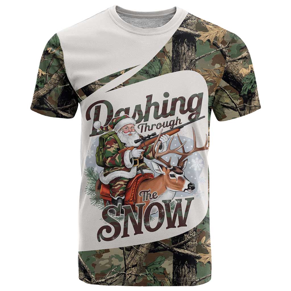 Santa Deer Hunting Christmas T Shirt Hunting Camouflage Patterns - Wonder Print Shop