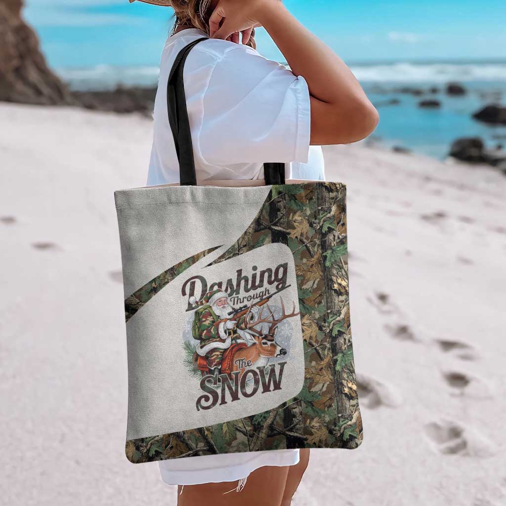 Santa Deer Hunting Christmas Tote Bag Hunting Camouflage Patterns - Wonder Print Shop