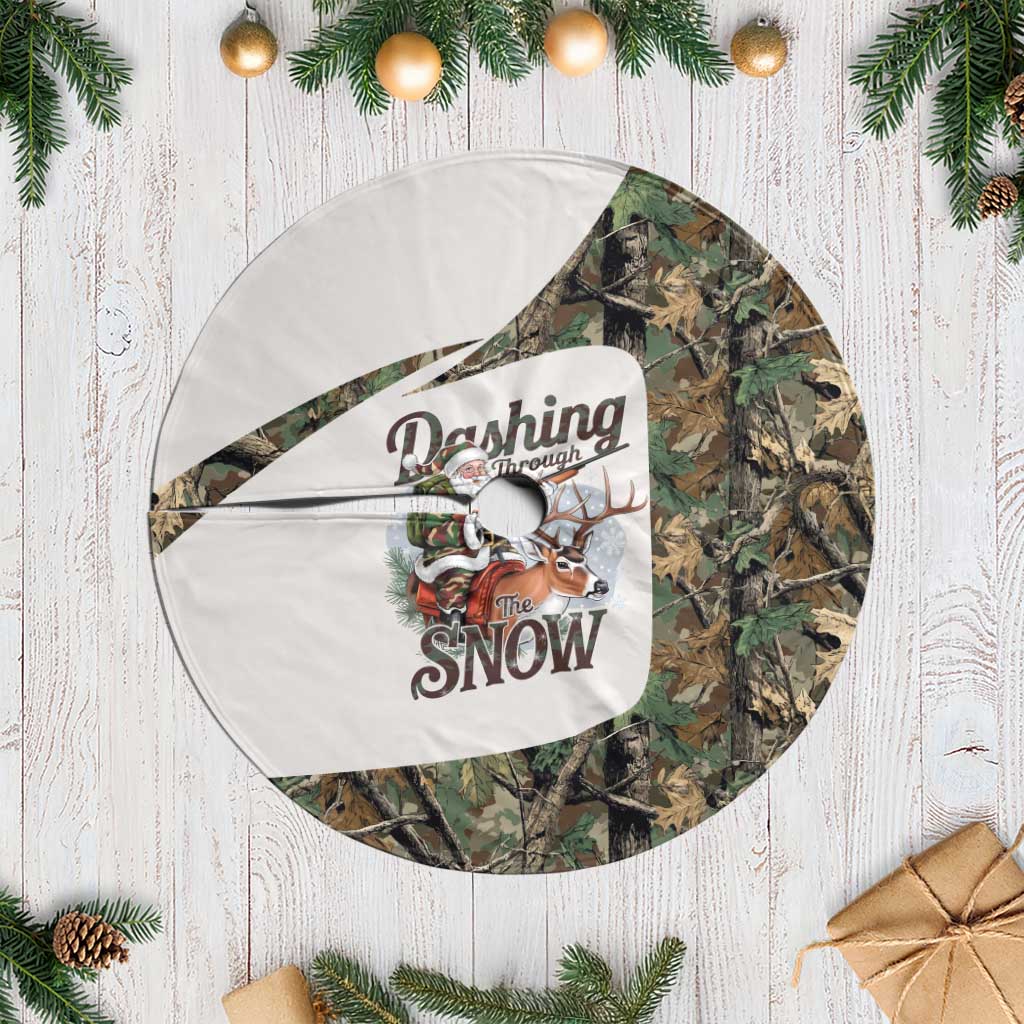 Santa Deer Hunting Christmas Tree Skirt Hunting Camouflage Patterns - Wonder Print Shop