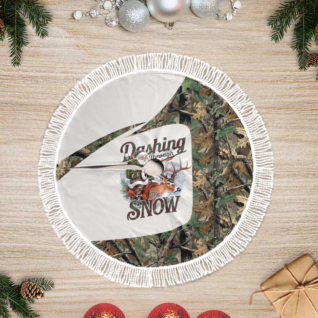 Santa Deer Hunting Christmas Tree Skirt Hunting Camouflage Patterns - Wonder Print Shop