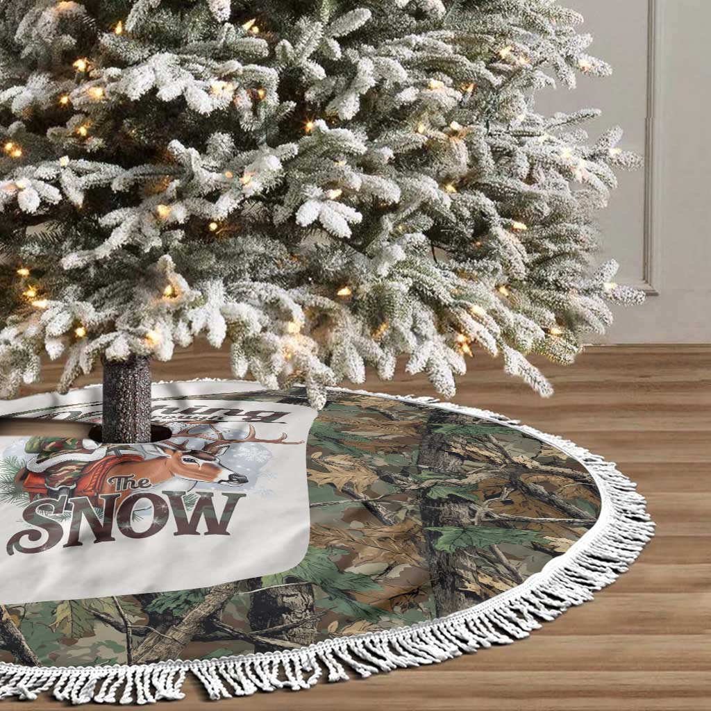Santa Deer Hunting Christmas Tree Skirt Hunting Camouflage Patterns - Wonder Print Shop