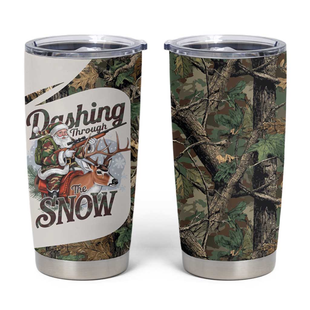 Santa Deer Hunting Christmas Tumbler Cup Hunting Camouflage Patterns - Wonder Print Shop