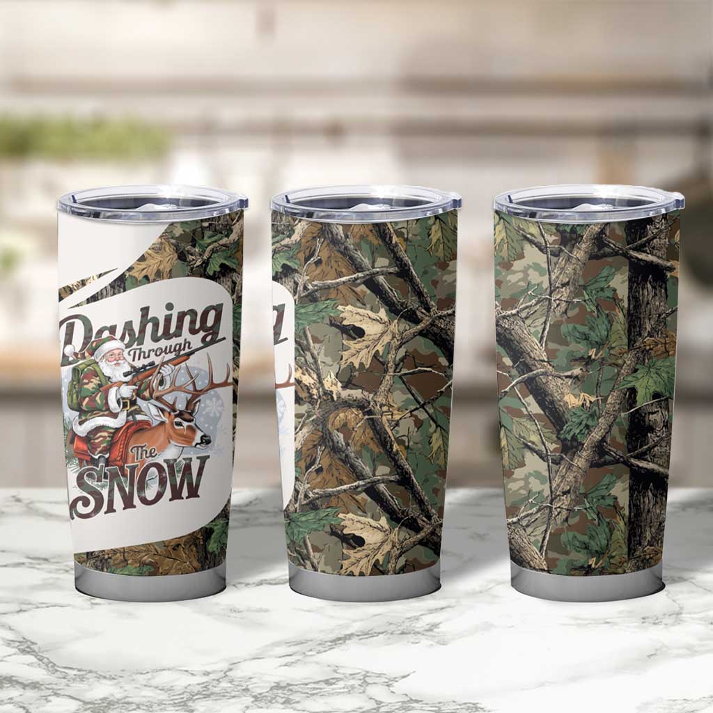 Santa Deer Hunting Christmas Tumbler Cup Hunting Camouflage Patterns - Wonder Print Shop