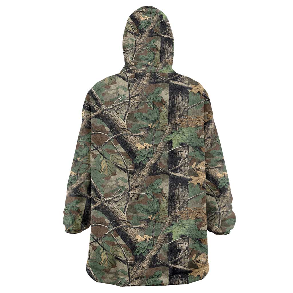 Santa Deer Hunting Christmas Wearable Blanket Hoodie Hunting Camouflage Patterns - Wonder Print Shop