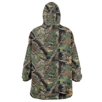 Santa Deer Hunting Christmas Wearable Blanket Hoodie Hunting Camouflage Patterns - Wonder Print Shop