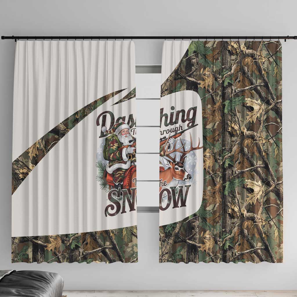 Santa Deer Hunting Christmas Window Curtain Hunting Camouflage Patterns - Wonder Print Shop