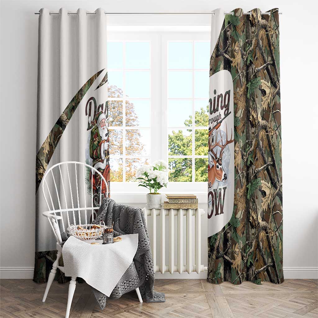 Santa Deer Hunting Christmas Window Curtain Hunting Camouflage Patterns - Wonder Print Shop