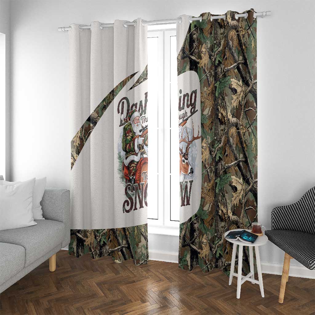 Santa Deer Hunting Christmas Window Curtain Hunting Camouflage Patterns - Wonder Print Shop