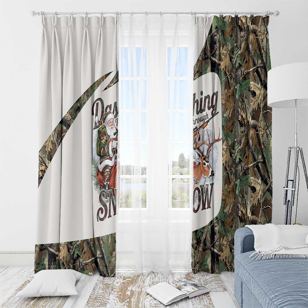 Santa Deer Hunting Christmas Window Curtain Hunting Camouflage Patterns - Wonder Print Shop