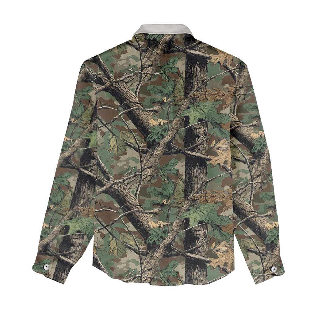 Santa Deer Hunting Christmas Women Casual Shirt Hunting Camouflage Patterns - Wonder Print Shop