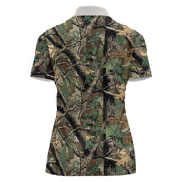 Santa Deer Hunting Christmas Women Polo Shirt Hunting Camouflage Patterns - Wonder Print Shop