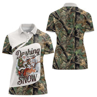 Santa Deer Hunting Christmas Women Polo Shirt Hunting Camouflage Patterns - Wonder Print Shop