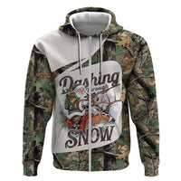 Santa Deer Hunting Christmas Zip Hoodie Hunting Camouflage Patterns - Wonder Print Shop