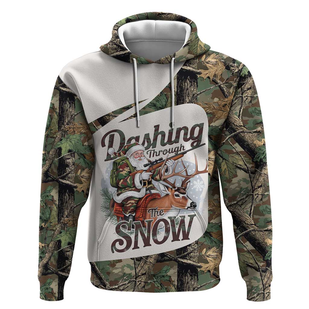 Santa Deer Hunting Christmas Zip Hoodie Hunting Camouflage Patterns - Wonder Print Shop