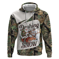 Santa Deer Hunting Christmas Zip Hoodie Hunting Camouflage Patterns - Wonder Print Shop