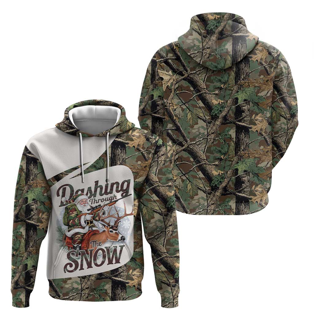 Santa Deer Hunting Christmas Zip Hoodie Hunting Camouflage Patterns - Wonder Print Shop