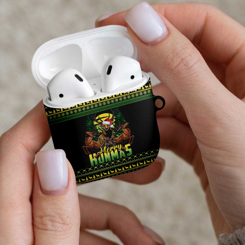 Merry Hunmas AirPods Case Hunter Deer Santa Hat - Wonder Print Shop