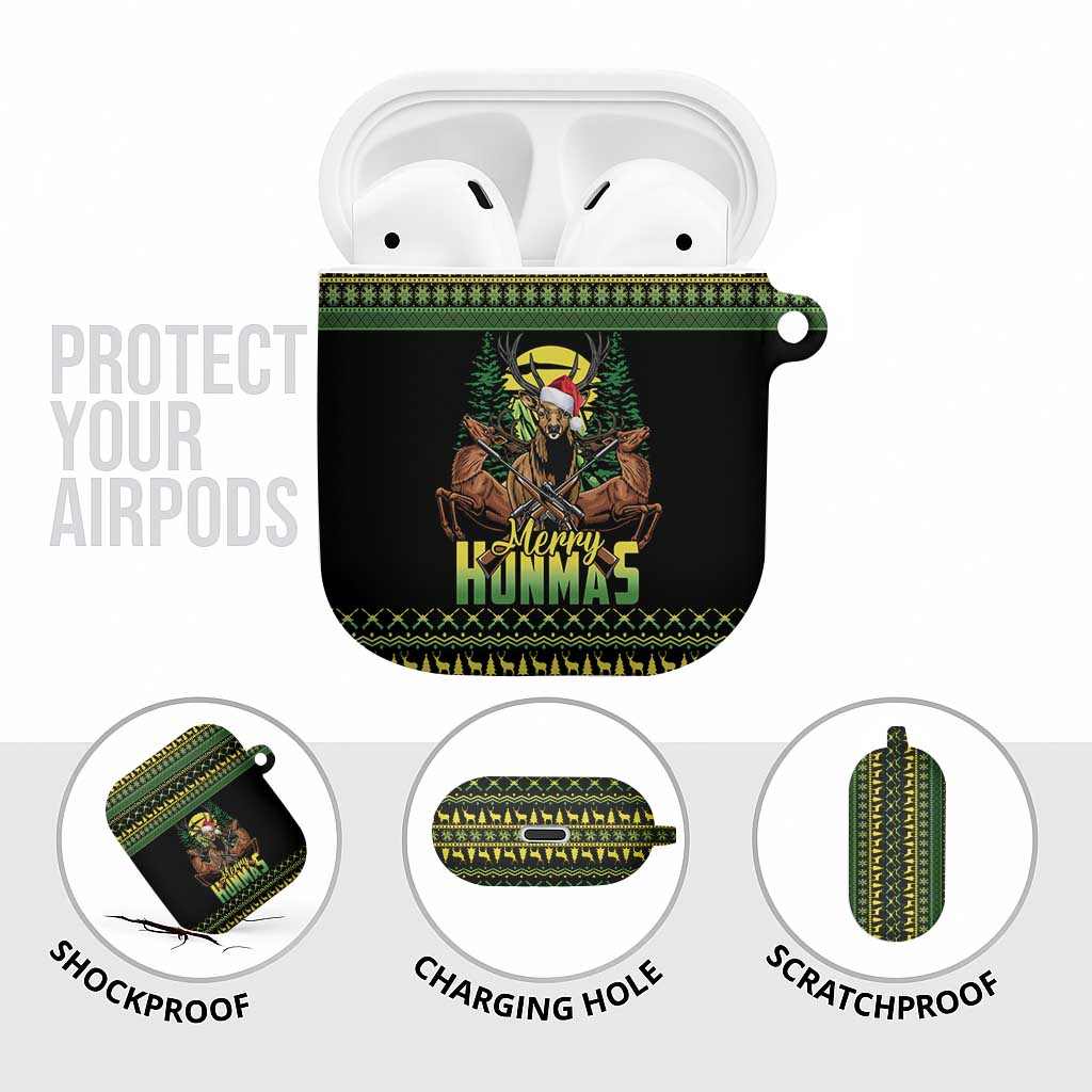 Merry Hunmas AirPods Case Hunter Deer Santa Hat - Wonder Print Shop