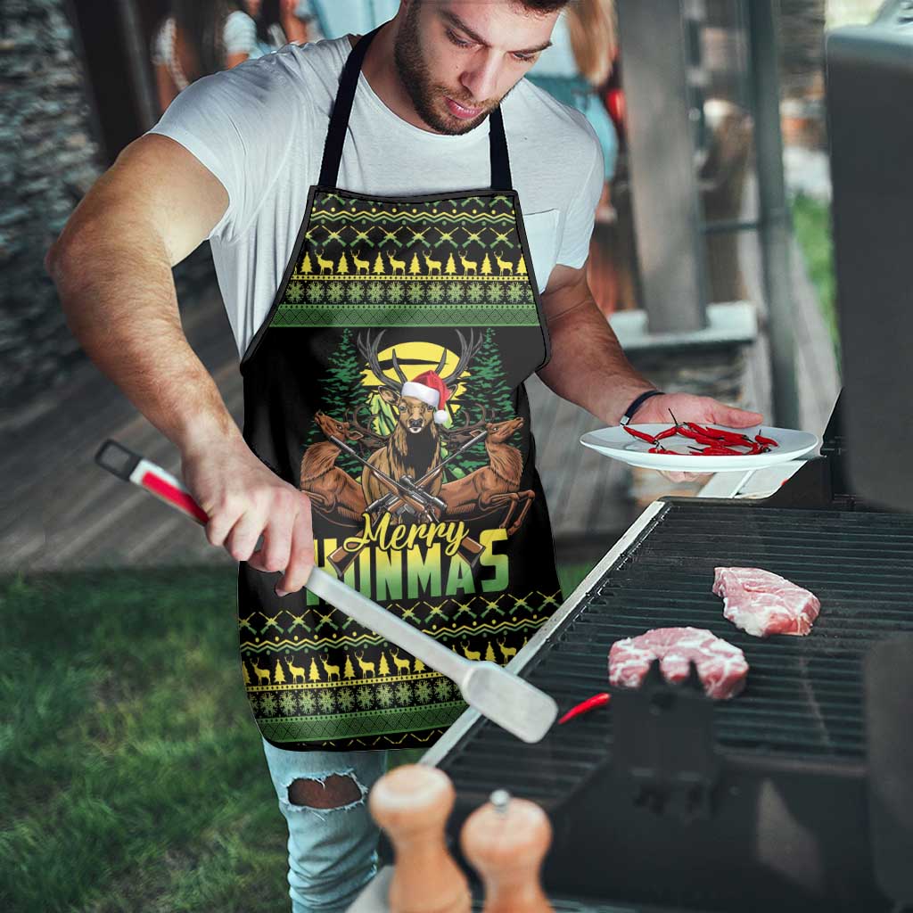 Merry Hunmas Apron Hunter Deer Santa Hat - Wonder Print Shop