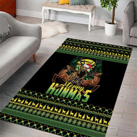 Merry Hunmas Area Rug Hunter Deer Santa Hat - Wonder Print Shop