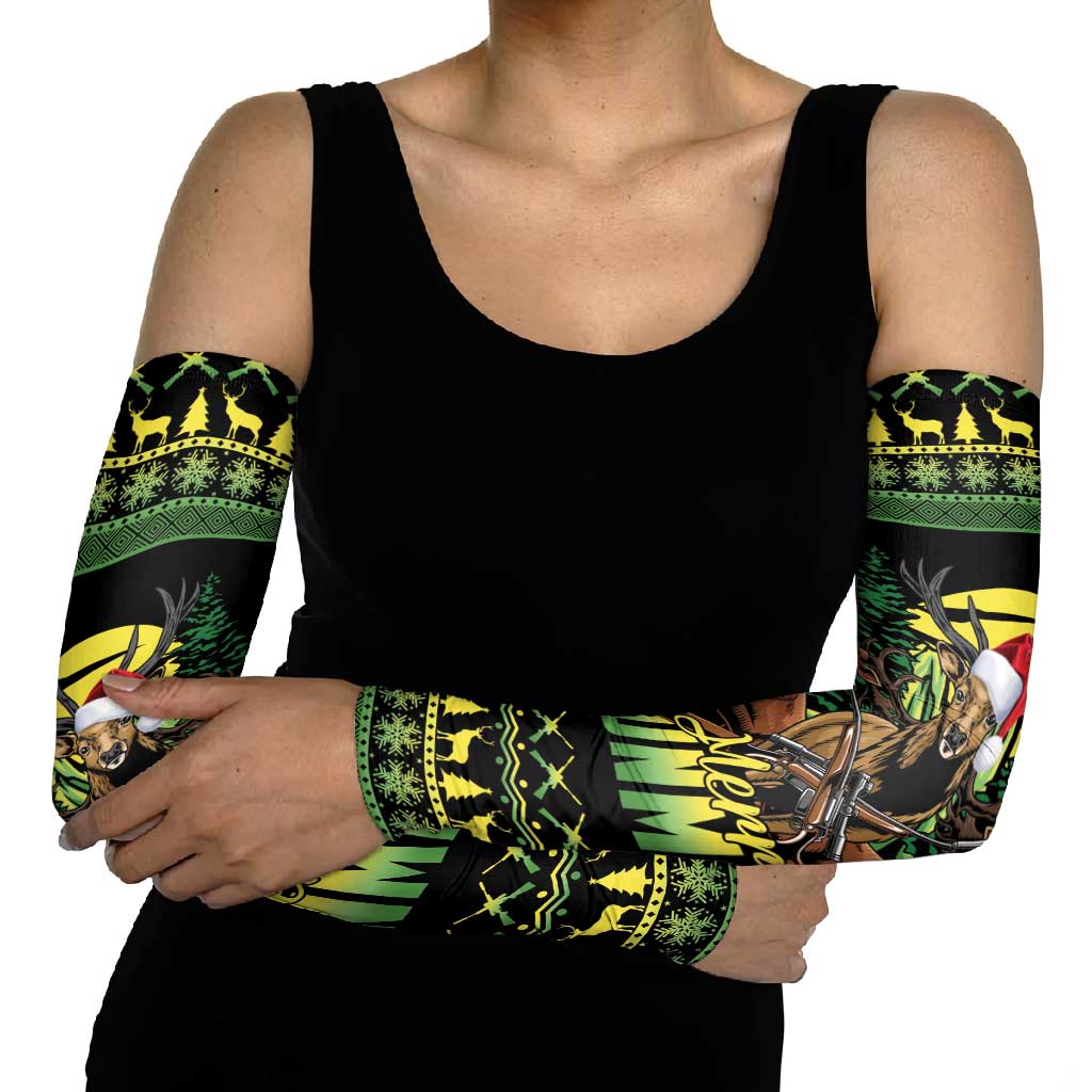 Merry Hunmas Arm Sleeves Hunter Deer Santa Hat - Wonder Print Shop