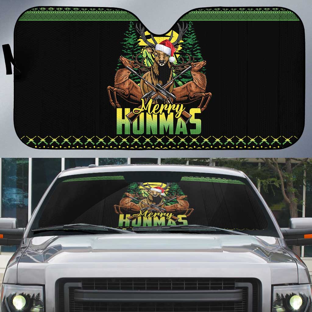Merry Hunmas Auto Sun Shade Hunter Deer Santa Hat - Wonder Print Shop