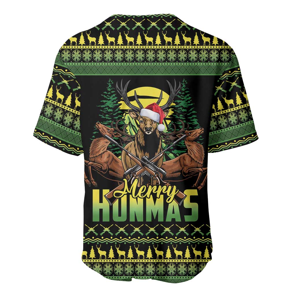 Merry Hunmas Baseball Jersey Hunter Deer Santa Hat - Wonder Print Shop