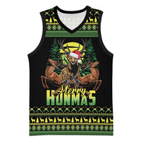 Merry Hunmas Basketball Jersey Hunter Deer Santa Hat - Wonder Print Shop