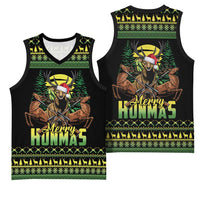 Merry Hunmas Basketball Jersey Hunter Deer Santa Hat - Wonder Print Shop