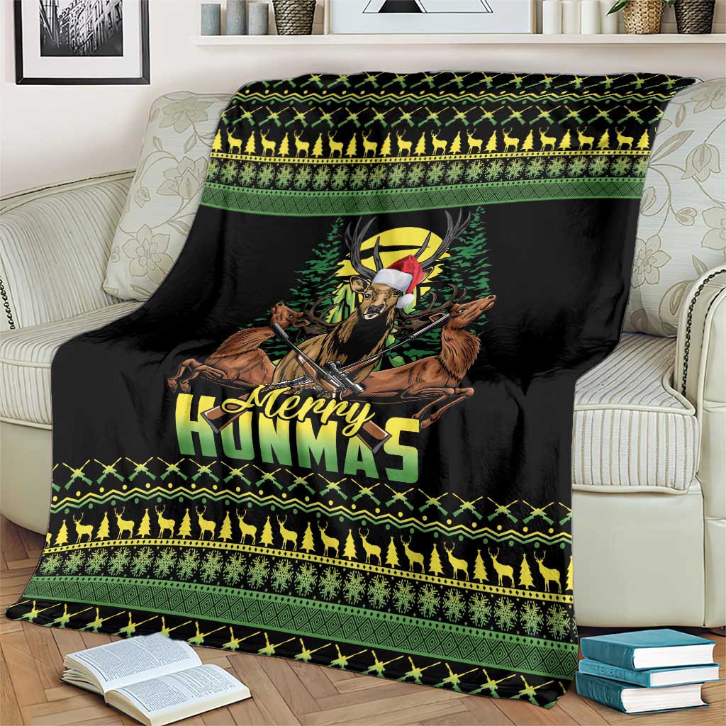 Merry Hunmas Blanket Hunter Deer Santa Hat - Wonder Print Shop
