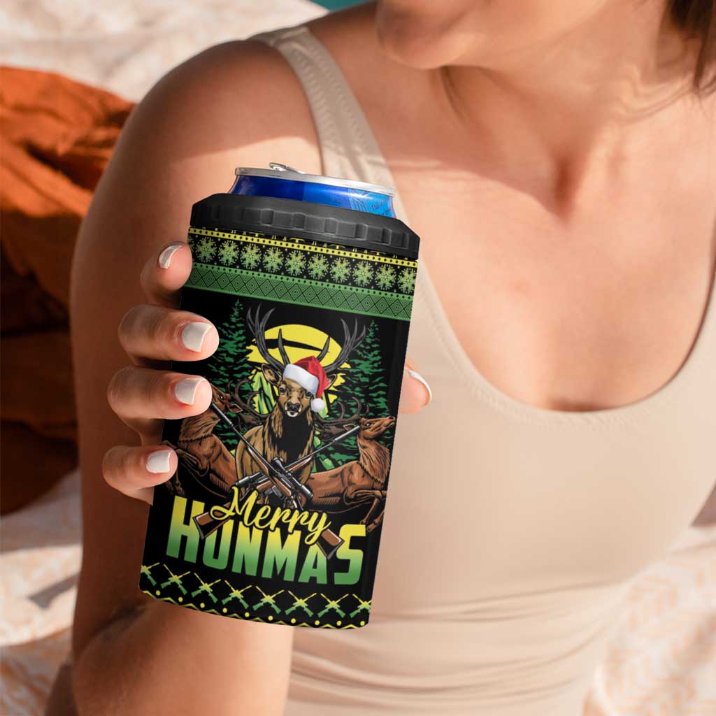 Merry Hunmas 4 in 1 Can Cooler Tumbler Hunter Deer Santa Hat - Wonder Print Shop