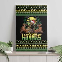 Merry Hunmas Canvas Wall Art Hunter Deer Santa Hat - Wonder Print Shop