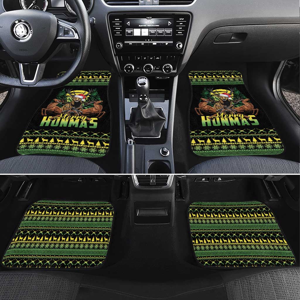 Merry Hunmas Car Mats Hunter Deer Santa Hat - Wonder Print Shop