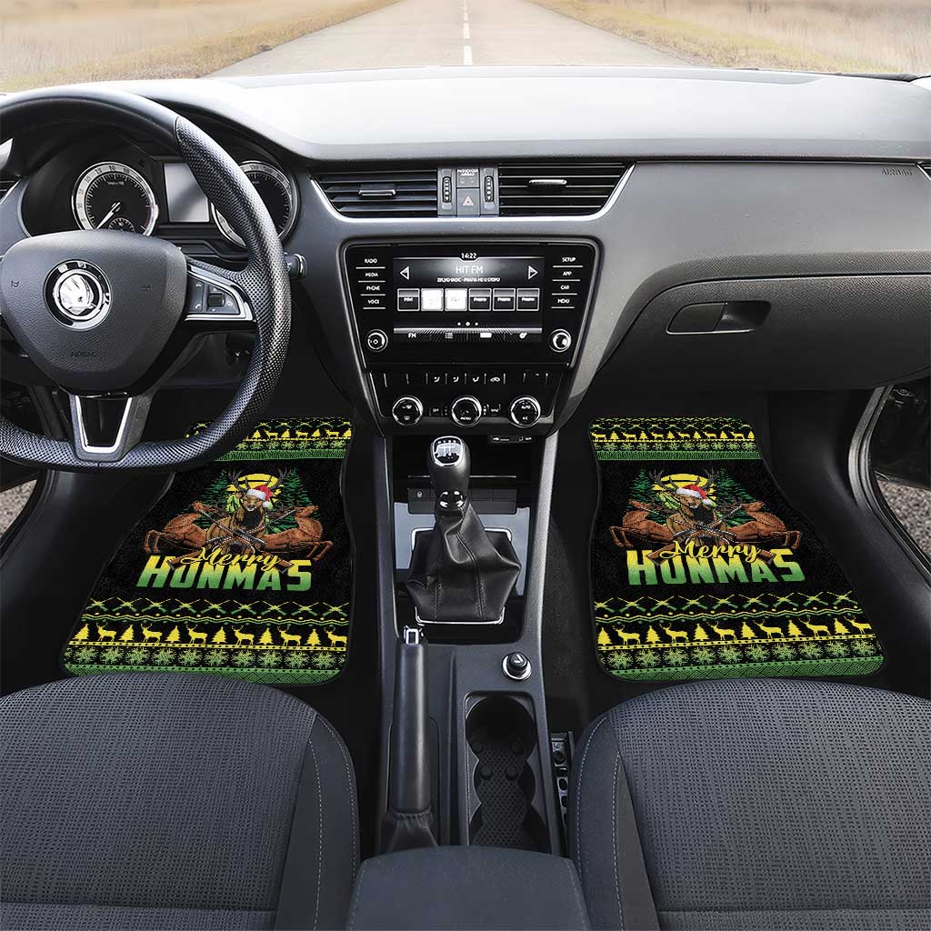 Merry Hunmas Car Mats Hunter Deer Santa Hat - Wonder Print Shop