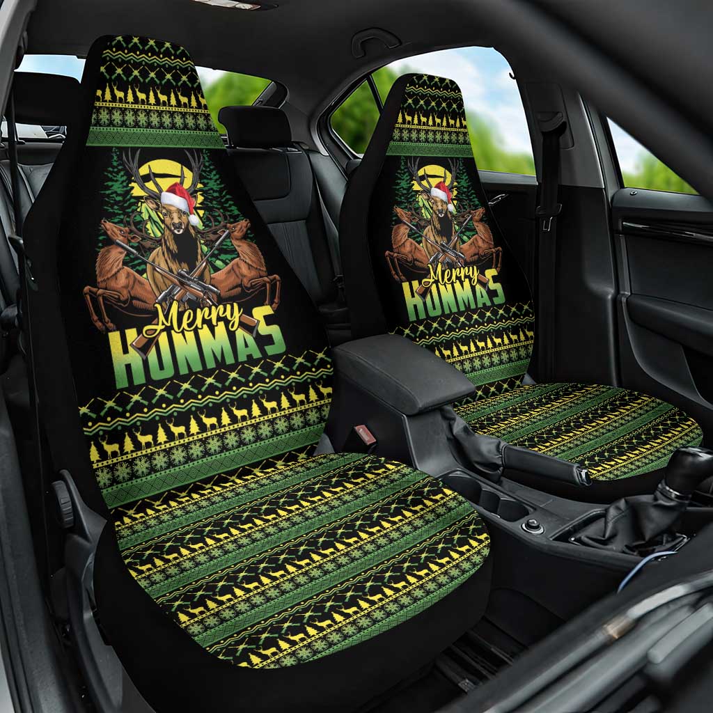 Merry Hunmas Car Seat Cover Hunter Deer Santa Hat - Wonder Print Shop