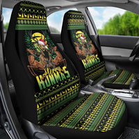 Merry Hunmas Car Seat Cover Hunter Deer Santa Hat - Wonder Print Shop