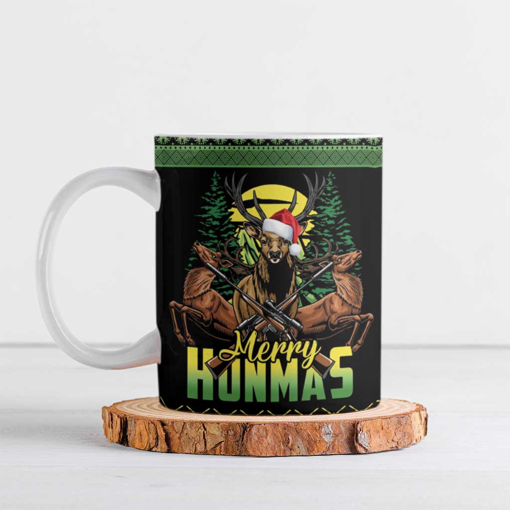 Merry Hunmas Ceramic Mug Hunter Deer Santa Hat - Wonder Print Shop
