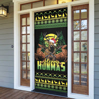 Merry Hunmas Door Cover Hunter Deer Santa Hat - Wonder Print Shop