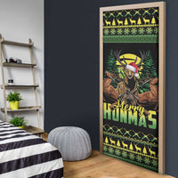 Merry Hunmas Door Cover Hunter Deer Santa Hat - Wonder Print Shop
