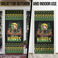 Merry Hunmas Door Cover Hunter Deer Santa Hat - Wonder Print Shop